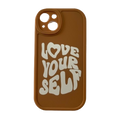 Coque IPhone "Love Yourself" - Marron