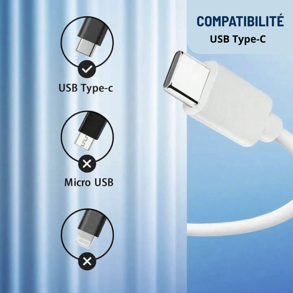 Câble de charge USB-A vers USB-C 1 mètre