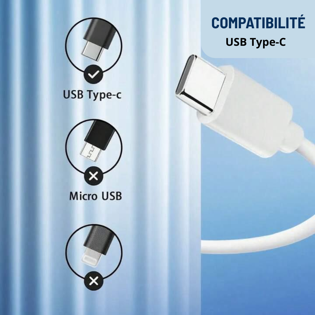 Câble de charge USB-A vers USB-C 1 mètre