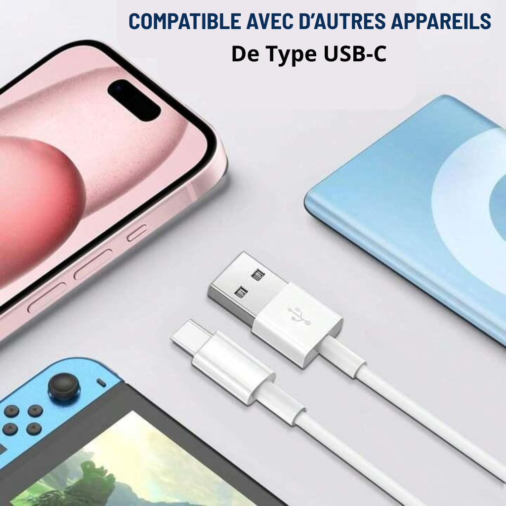 Câble de charge USB-A vers USB-C 1 mètre