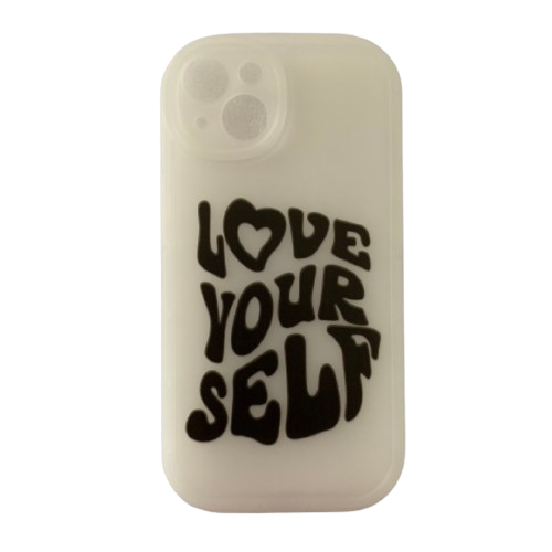 Coque IPhone "Love Yourself"- Blanc