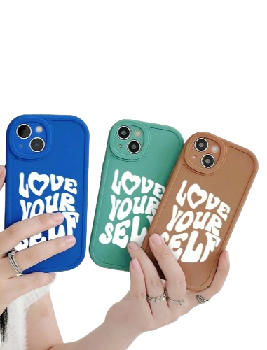 Coque Iphone "Love Yourself" - Marron