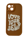 Coque Iphone "Love Yourself" - Marron