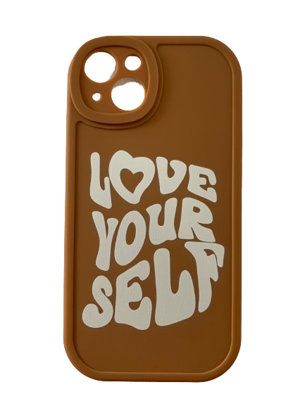Coque Iphone "Love Yourself" - Marron