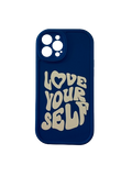 Coque Iphone "Love Yourself" - Bleu