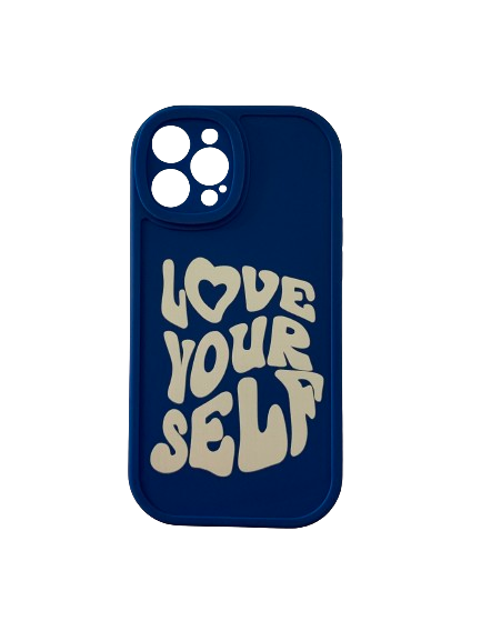 Coque Iphone "Love Yourself" - Bleu