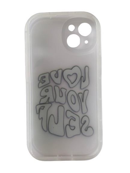 Coque Iphone "Love Yourself"- Blanc